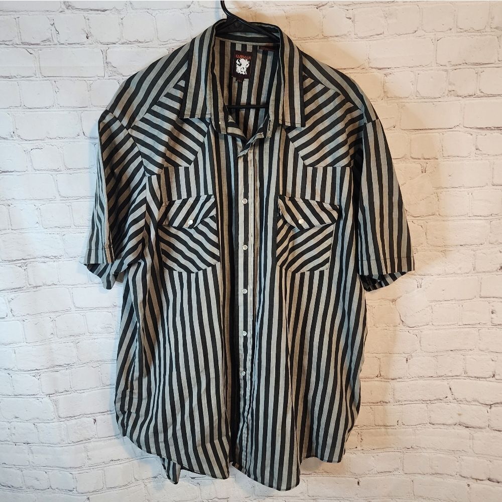 Men's Karman pearl snapped shirt, size Large